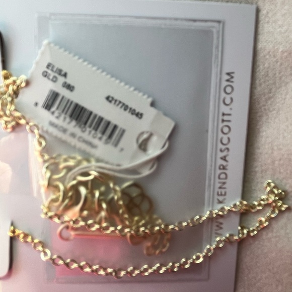 Kendra Scott Elisa necklace silver drusy gold chain - Picture 2 of 3
